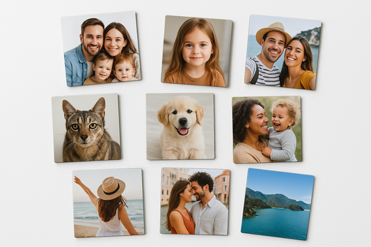 Custom photo magnets mockup